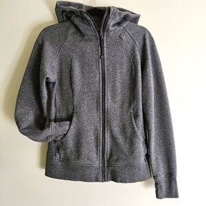 Lululemon Heathered Grey/Black SCUBA Hoodie SIZE 12